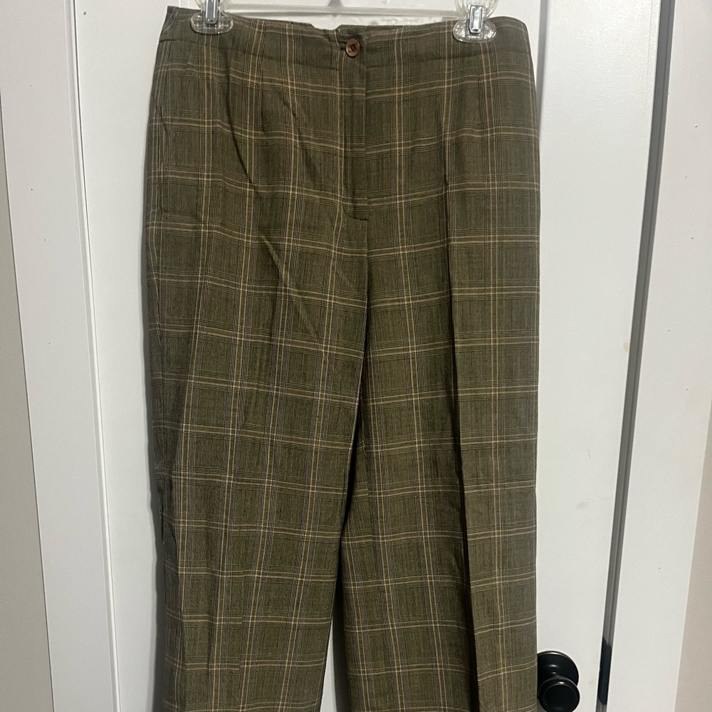Wide leg cuff dress pants